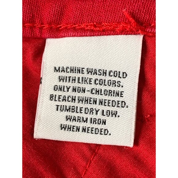 Style & Co Red Capri Size 8 Crop Stretch Jeans 8831 Cuffable Twill - Picture 8 of 8